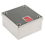 RS PRO 304 Stainless Steel Satin Adaptable Enclosure Box, 100mm x 100mm x 50mm