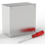 RS PRO 304 Stainless Steel Satin Adaptable Enclosure Box, 160mm x 160mm x 85mm