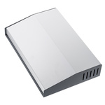 Hammond 515 Series Grey Aluminium, Steel Desktop Enclosure, Sloped Front, 200 x 300 x 58mm