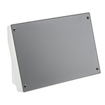 OKW DATEC Series Grey, White ABS Desktop Enclosure, Sloped Front, 264 x 180 x 86mm