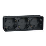 Mureva Styl Grey PP Junction Box, IP55, Surface Mount Mount, 3 Gangs, 54 x 76mm