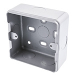 MK Electric Metalclad Silver Aluminium Back Box, BS, IP20, 1 Gangs, 86 x 86 x 38mm