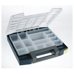 Raaco 15 Cell Grey PC, PP Compartment Box, 55mm x 298mm x 284mm