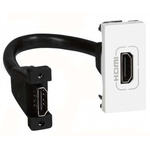 Legrand White Aluminium Buchse Faceplate & Mounting Plate