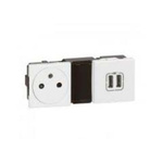 Legrand White 2 Gang Plastic Buchse Faceplate & Mounting Plate