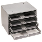 Durham 4 Cell Grey Steel Compartment Box, 285mm x 387mm x 298mm
