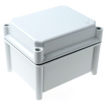 RS PRO Grey Polyester Enclosure, IP67, Grey Lid, 150 x 185 x 130mm