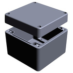 RS PRO Aluminium Enclosure, IP66, Grey Lid, 81 x 100 x 100mm