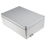 RS PRO Aluminium Enclosure, IP65, IP66, IP67, IP68, Grey Lid, 111 x 330 x 230mm