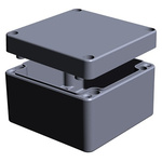 RS PRO Aluminium Enclosure, IP66, Grey Lid, 81 x 122 x 120mm