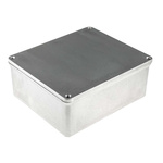 RS PRO Silver Die Cast Aluminium Enclosure, IP65, Silver Lid, 102 x 210 x 242mm