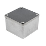 RS PRO Grey Die Cast Aluminium Enclosure, IP65, Grey Lid, 87 x 87 x 61mm