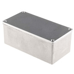 RS PRO Grey Die Cast Aluminium Enclosure, IP65, Grey Lid, 202 x 102 x 81mm