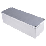 RS PRO Grey Die Cast Aluminium Enclosure, IP65, Grey Lid, 252 x 87 x 75mm