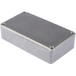 RS PRO Silver Die Cast Aluminium Enclosure, Silver Lid, 114.5 x 63.6 x 30.3mm