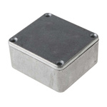 RS PRO Silver Die Cast Aluminium Enclosure, Silver Lid, 60 x 54.9 x 30mm