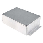 RS PRO Silver Die Cast Aluminium Enclosure, Flanged, Silver Lid, 201.7 x 121.2 x 55.3mm