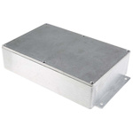 RS PRO Silver Die Cast Aluminium Enclosure, Flanged, Silver Lid, 252 x 146.1 x 55.5mm