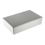 RS PRO Grey Die Cast Aluminium Enclosure, Grey Lid, 275 x 175 x 65.5mm
