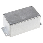 RS PRO Silver Die Cast Aluminium Enclosure, IP65, Flanged, Silver Lid, 139.6 x 63.8 x 55mm
