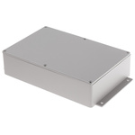 RS PRO Grey Die Cast Aluminium Enclosure, IP66, Flanged, Grey Lid, 252 x 146.1 x 55.5mm