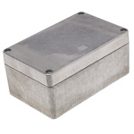 RS PRO Silver Die Cast Aluminium Enclosure, IP66, Silver Lid, 125 x 80 x 57mm