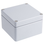 RS PRO Grey Die Cast Aluminium Enclosure, IP66, Grey Lid, 122 x 120 x 81mm