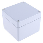 RS PRO Grey Die Cast Aluminium Enclosure, IP66, Grey Lid, 100 x 100 x 81mm
