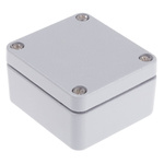 RS PRO Grey Die Cast Aluminium Enclosure, IP66, Grey Lid, 58 x 64 x 34mm