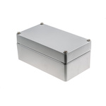 RS PRO Grey Die Cast Aluminium Enclosure, IP66, Grey Lid, 220 x 120 x 90mm