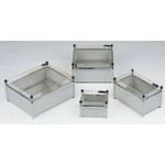 RS PRO Grey Fibreglass Enclosure, IP66, Transparent Lid, 372 x 175 x 302mm