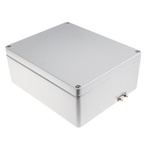 RS PRO Aluminium Enclosure, IP65, IP66, IP67, IP68, Grey Lid, 110 x 280 x 230mm