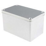 RS PRO Grey Die Cast Aluminium Enclosure, IP65, Grey Lid, 122 x 75 x 75mm
