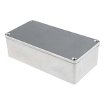 RS PRO Grey Die Cast Aluminium Enclosure, IP65, Grey Lid, 202 x 102 x 61mm