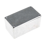 RS PRO Silver Die Cast Aluminium Enclosure, IP66, Silver Lid, 114.4 x 63.7 x 55.1mm