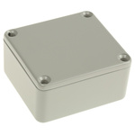 RS PRO Grey Die Cast Aluminium Enclosure, Grey Lid, 60 x 54.9 x 30mm