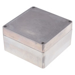 RS PRO Silver Die Cast Aluminium Enclosure, IP66, Silver Lid, 180 x 180 x 100mm