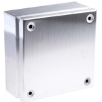 RS PRO Unpainted Stainless Steel Terminal Box, IP66, 200 x 200 x 80mm