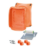 HENSEL FK Series Orange Polycarbonate Terminal Box, IP55, IP66, 10 Terminals, 92 x 210 x 155mm