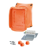 HENSEL FK Series Orange Polycarbonate Terminal Box, IP55, IP66, 5 Terminals, 92 x 210 x 155mm