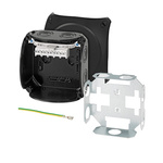 HENSEL KF Series Black Polycarbonate Terminal Box, IP66, IP67, 5 Terminals, 77 x 130 x 130mm
