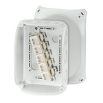 HENSEL KF Series Grey Polycarbonate Terminal Box, IP66, IP67, IP69, 5 Terminals, 77 x 130 x 130mm