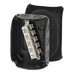 HENSEL KF Series Black Polycarbonate Terminal Box, IP66, IP67, IP69, 5 Terminals, 77 x 130 x 130mm