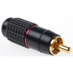 RS PRO Red Cable Mount RCA Plug, Gold