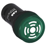 ABB, Compact, Panel Mount Green LED Buzzer, 22mm Cutout, Round, 110V ac