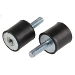 RS PRO M6 Anti Vibration Mount, Male to Female Bobbin with 24.2 Compression Load
