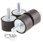 FIBET Cylindrical M8 Anti Vibration Mount, Male Buffer Foot with 90.8kg Compression Load