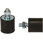 FIBET Cylindrical M8 Anti Vibration Mount, Male Buffer Foot with 70.8kg Compression Load