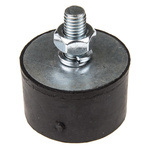 FIBET Cylindrical M10 Anti Vibration Mount, Male Buffer Foot with 291kg Compression Load