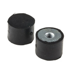 FIBET Cylindrical M6 Anti Vibration Mount, Female Buffer Foot with 39.9kg Compression Load